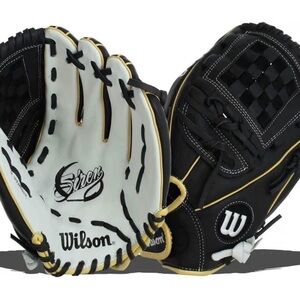 Wilson Black and White Siren Glove with Gold Trim